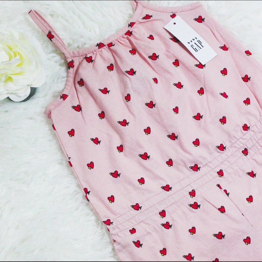 NWT Baby Gap Heart ❤️ Print Tank Jersey Romper - Picture 3 of 7